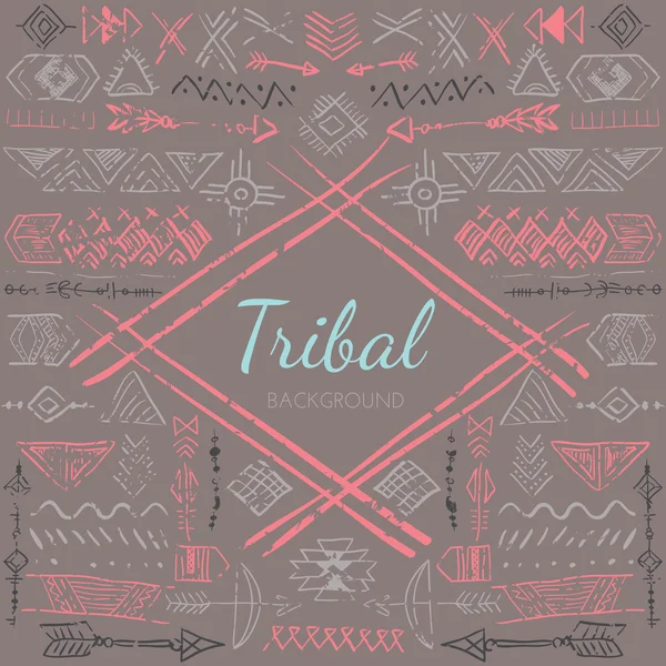 Cadre tribal abstrait — Image vectorielle