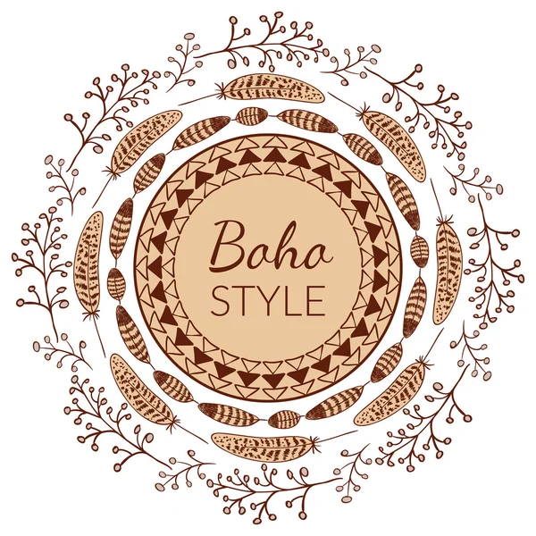 Moldura de estilo Boho — Vetor de Stock