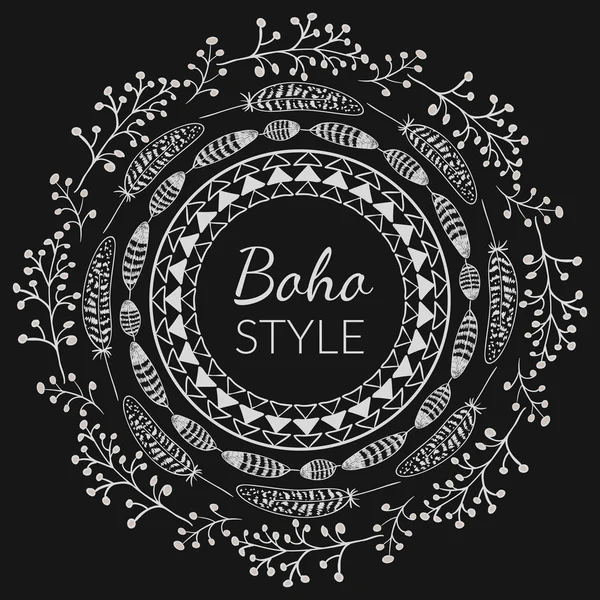 Boho stil çerçevesi — Stok Vektör