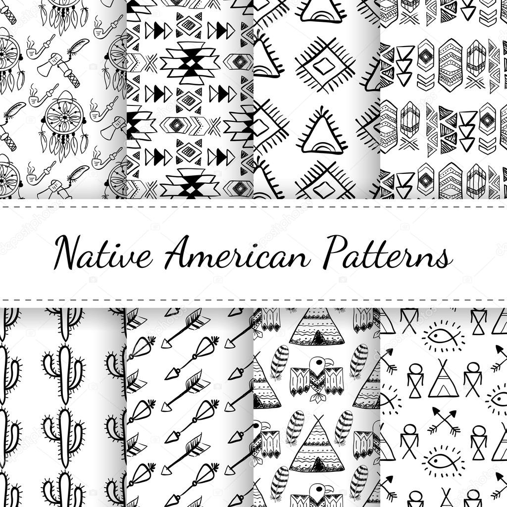 Native American Seamless Patterns Set