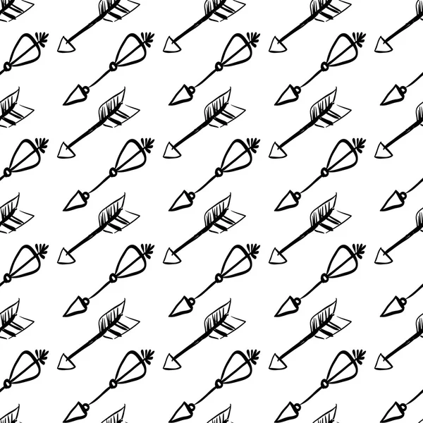 Handen ritade pilar seamless mönster — Stock vektor