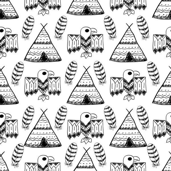 Ethnic seamless pattern in native style. Tribal vector seamless pattern ...