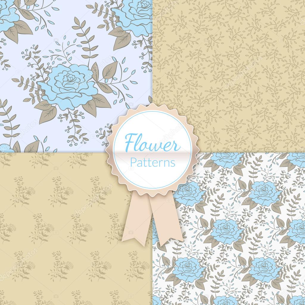 Vintage Floral Seamless Patterns Collection