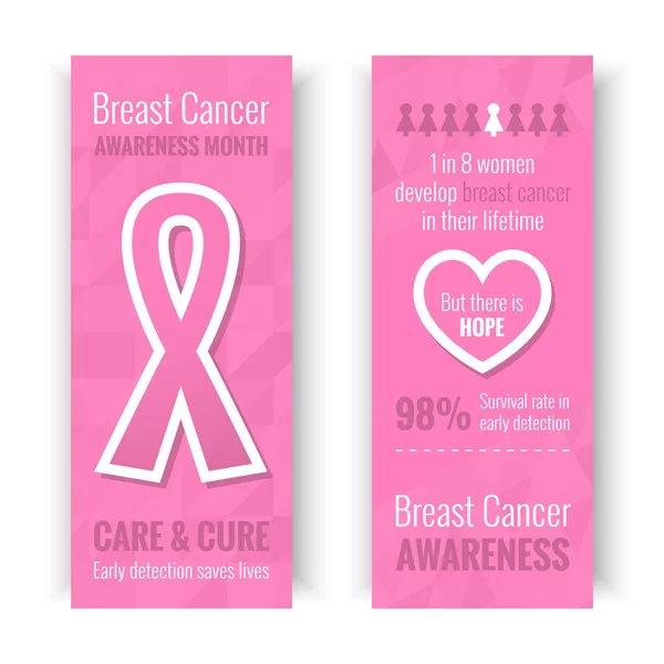 Breast Cancer Awareness Banners — Stock Vector