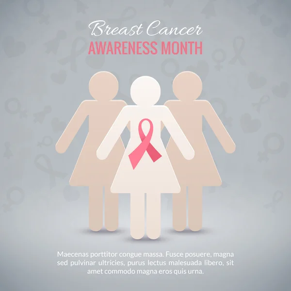 Información sobre el cáncer de mama — Archivo Imágenes Vectoriales