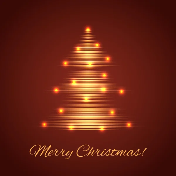 Illuminated Christmas Tree — Stock Vector