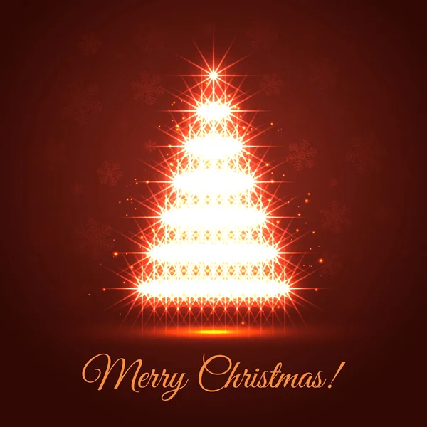 Osvětlený vánoční stromek — Stockový vektor