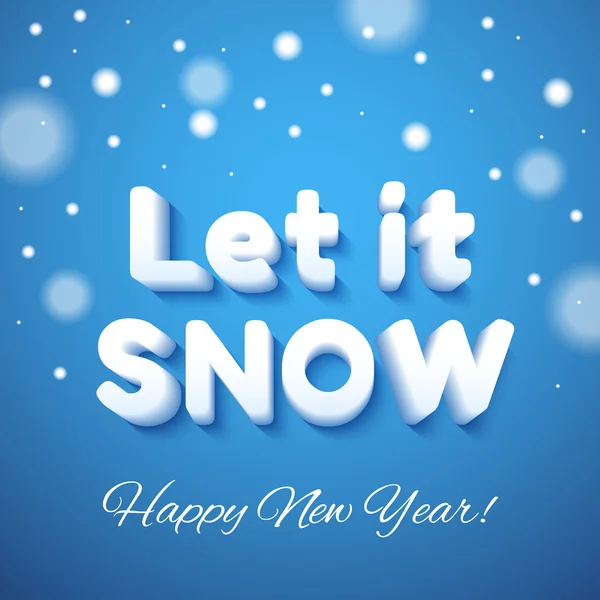 Let it Snow 3d lettering — Stock Vector