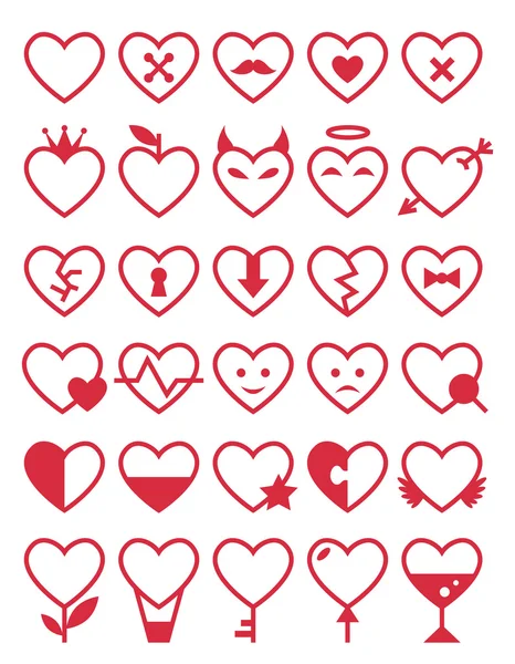 Heart Icon Set — Stock Vector