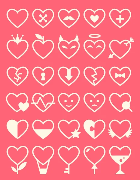 Juego de iconos del corazón — Vector de stock