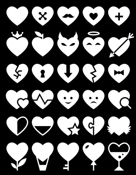 Heart Icon Set — Stock Vector