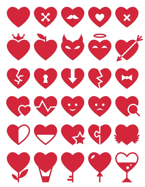 Juego de iconos del corazón — Vector de stock