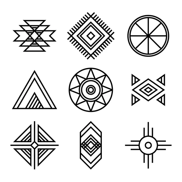 Native American Indians Tribal Symbols — Stock Vector