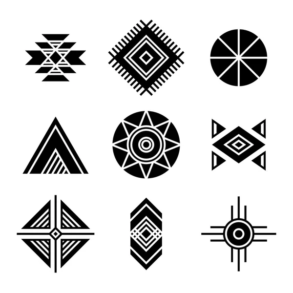 Native American Indians Tribal Symbols — Stock Vector