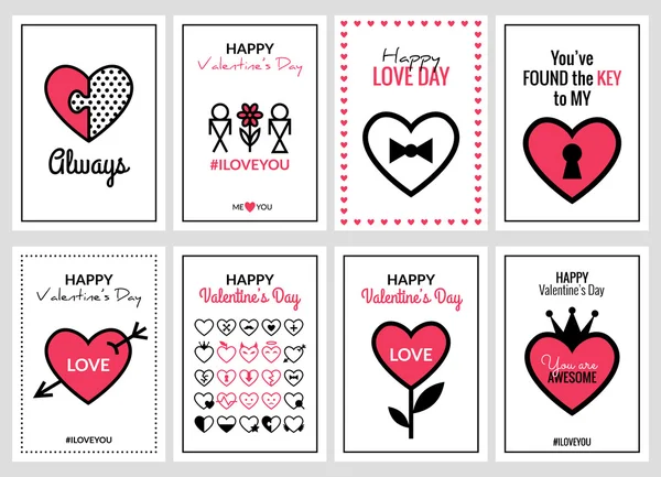 Joyeuses cartes de Saint-Valentin — Image vectorielle