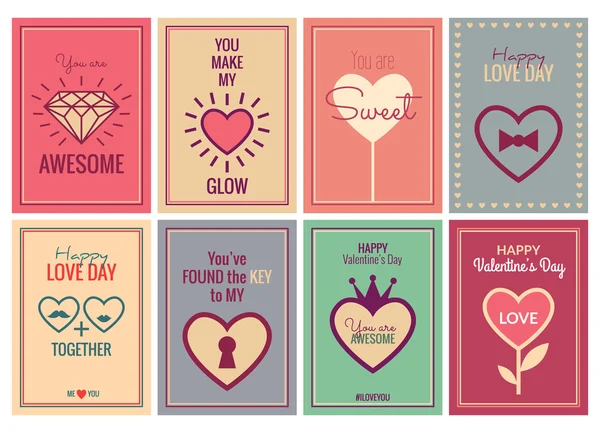 Joyeuses cartes de Saint-Valentin — Image vectorielle