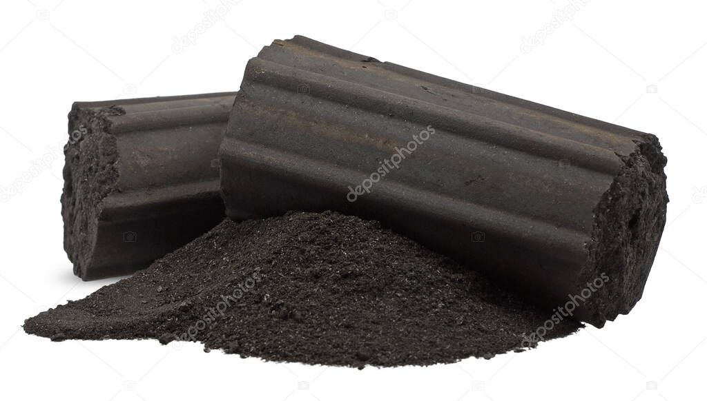 Charcoal or Coal isolated on white background