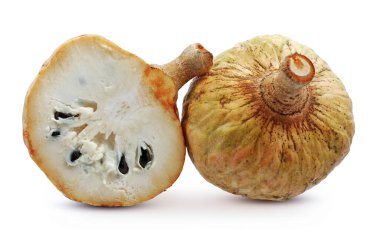 Beyaz arkaplanda Annona veya Custard elma izole