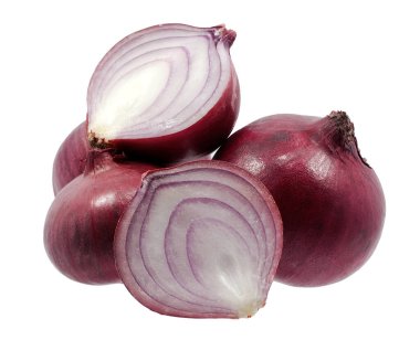 Beyaz arkaplanda Shallot izole