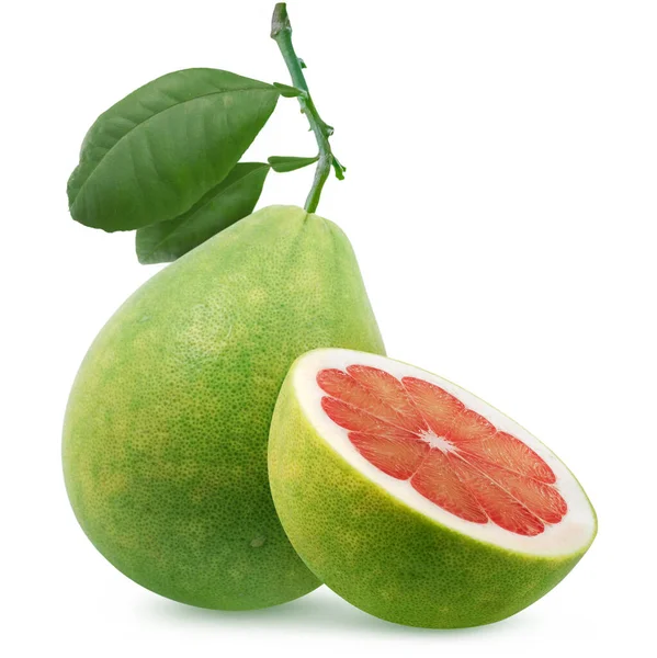 Pomelo Druivenfruit Geïsoleerd Witte Achtergrond — Stockfoto