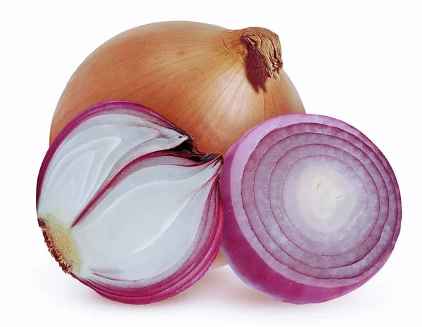 Légume Oignon Rouge Isolé Sur Fond Blanc — Photo