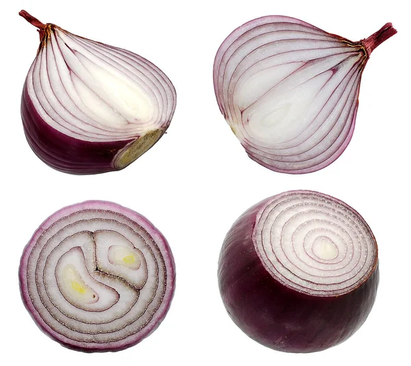 Red Onion Vegetable Isolated White Background — Stock Photo, Image