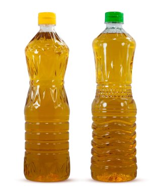 Yağ plastik şişesi beyaz arkaplanda izole