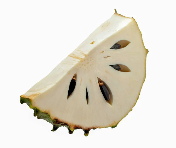 Frutto Soursop Isolato Fondo Bianco — Foto Stock