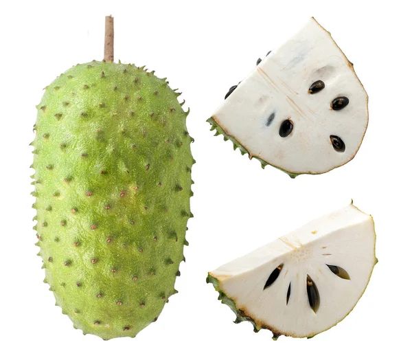 Soursop Ovoce Izolované Bílém Pozadí — Stock fotografie