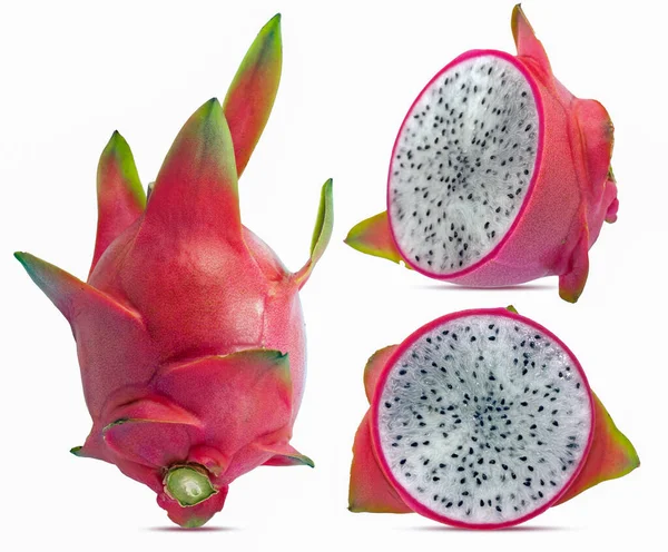 Pitaya Dragon Φρούτα Που Απομονώνονται Λευκό Φόντο — Φωτογραφία Αρχείου