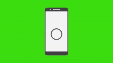 Çalan telefon simgesi canlandırmasına sahip akıllı telefon yeşil ekranda, iletişim için ideal veya eylem görselleri için çağrı