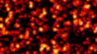 Dinamik sıcak ışık küreleri için soyut hareket arkaplanı yüzen turuncu bokeh parçacıkları, video düzenlemesindeki örtüşmeler, geçişler veya ortam arkaplanları için ideal