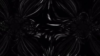 Dönen çizgilerin büyüleyici deseni soyut sıvı desenleri aynalı çiçek motifleri Alfa kanal animasyon organik çizgileri ve derin yanılsama dijital sanat projeleri.