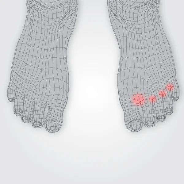 3d foot in polygon — Stock Photo, Image