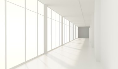 Mimari arka plan. Boş beyaz oda iç 3d çizim