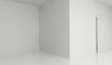 Mimari arka plan. Boş beyaz oda iç 3d çizim