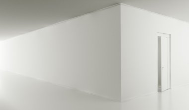 Mimari arka plan. Boş beyaz oda iç 3d çizim