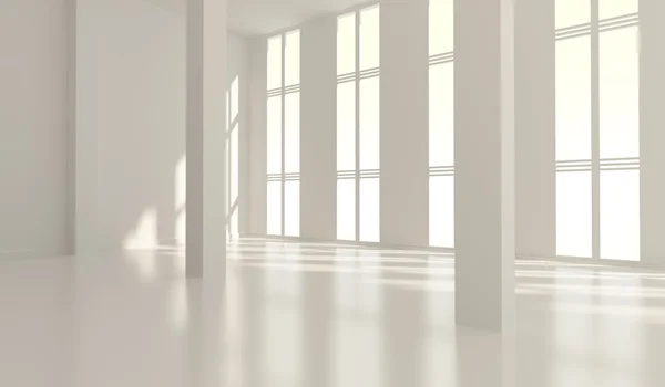 Arquitetura abstrata de fundo. vazio branco quarto interior 3d ilustração — Fotografia de Stock