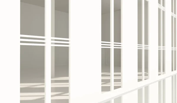 Abstract architecture background. Empty white room interior 3d illustration — Stock Photo, Image