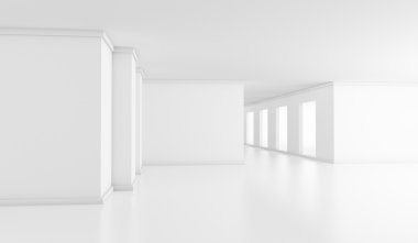 beyaz boşluk, 3d resim, boş parlak ofis
