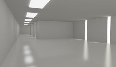 beyaz boşluk, 3d resim, boş parlak ofis