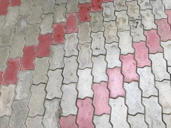 Zementfliesen Von Grauer Und Weißer Farbe Für Spaziergänge Freien Können — Stockfoto