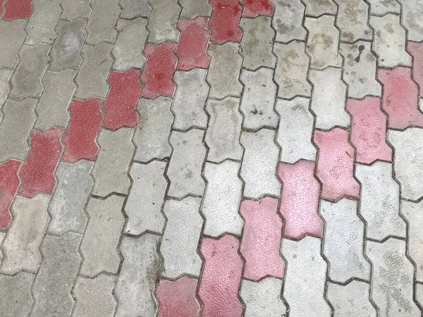 Τσιμεντοκονίες Τσιμεντοκονία Πλακάκια Γκρι Και Λευκό Χρώμα Για Υπαίθριο Περπάτημα — Φωτογραφία Αρχείου