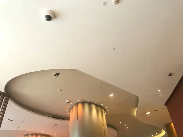 Curved Gypsum false ceiling or suspended structure with Interior architecture of an Five star hotel buildings