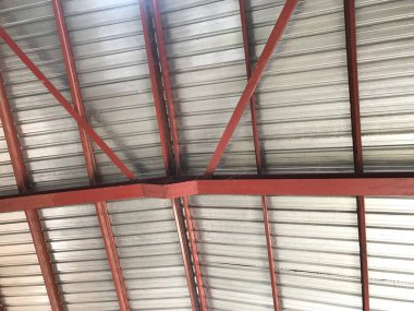 Yapısal çelik kiriş destekli Galvanize çelik çatı levhası malzeme depolama ve işleme doğru bir Depo için