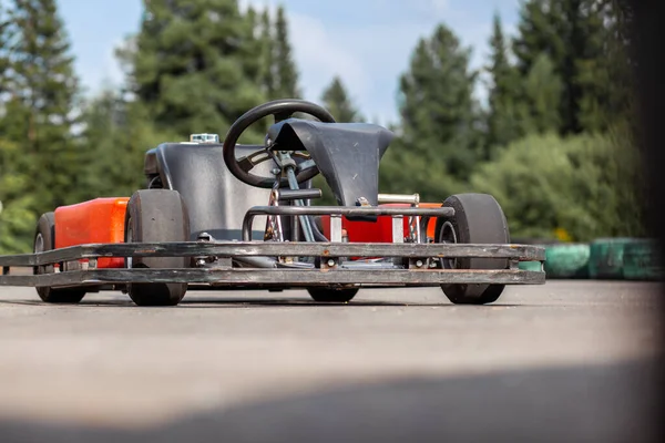 Gokart Står Motorvägen Och Väntar Föraren Gokart Bilar För Barn — Stockfoto