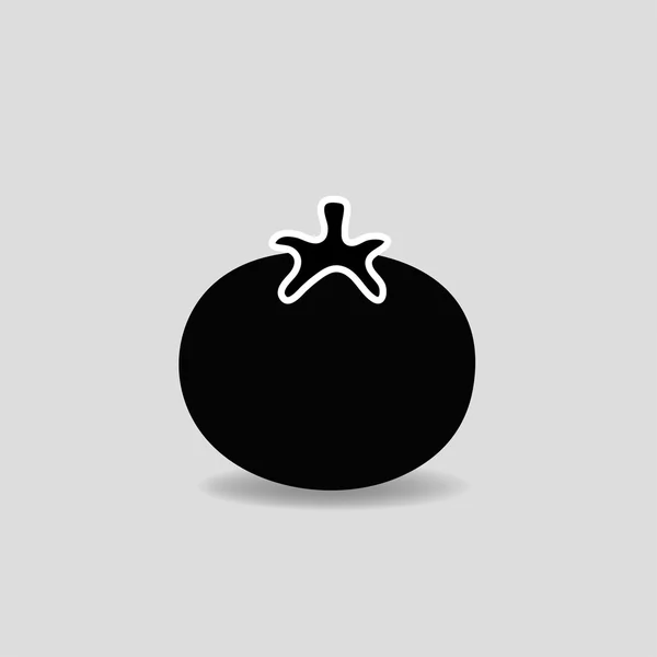 Geïsoleerde tomaat silhouet pictogram, vectorillustratie — Stockvector