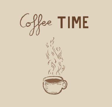 Kahve Saati, vektör çizim