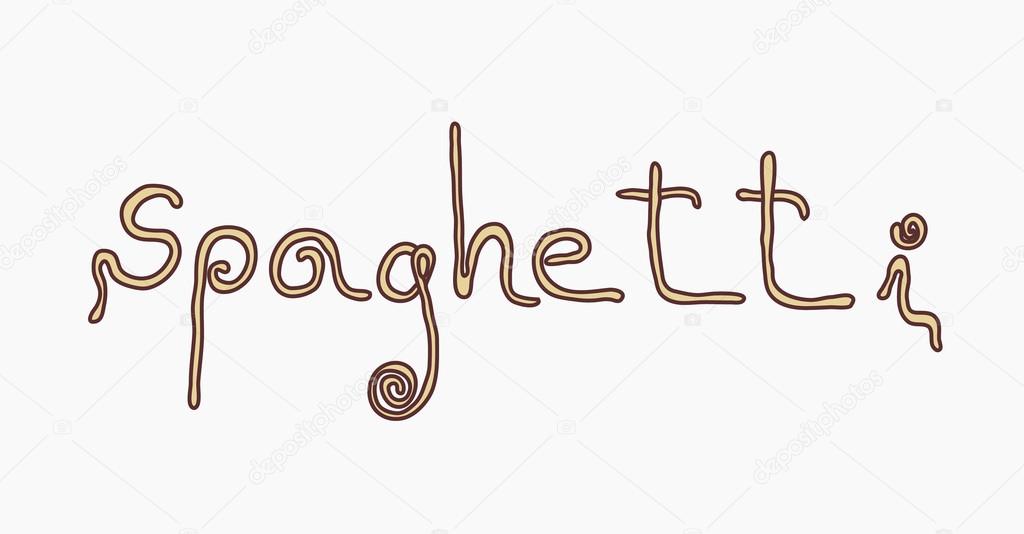 The word Spaghetti with pasta letters — Stock Vector © Irmun 64079541