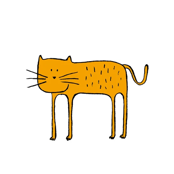 Gato aislado, ilustración vectorial dibujada a mano — Vector de stock